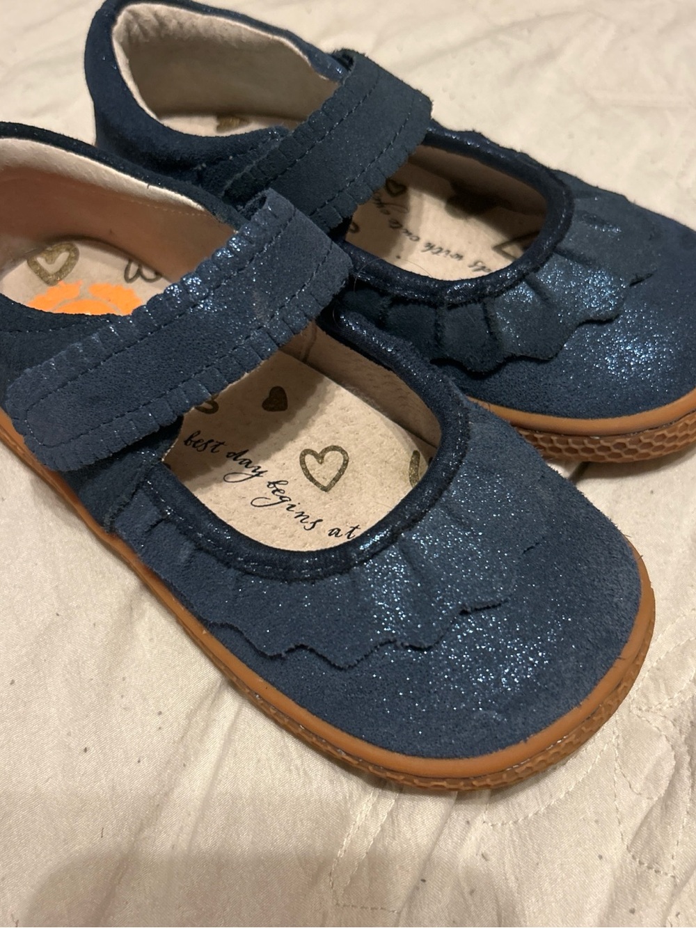 Livie & Luca Navy Glitter Mary Jane Shoes